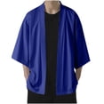 thumbnail image 1 of BADHUB Men's Sun Protection Cardigan Big and Tall Ice Silk Lightweight Front Open Cape Jacket Blue, 1 of 8