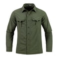 thumbnail image 1 of BADHUB Men's Sun Shirts Button Down Quick Dry Long Sleeve Lapel UV Outdoor Hiking Top(Big and Tall) Army Green, 1 of 9
