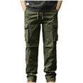 thumbnail image 1 of BADHUB Men's Tactical Pants Ripstop Heavy Duty Cotton Cargo Pants Outdoor Hiking Pants Drawstring Elastic Waist Athletic Trousers on Army Green,XXXXL, 1 of 4
