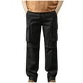 thumbnail image 1 of BADHUB Men's Tactical Pants Ripstop Heavy Duty Cotton Cargo Pants Outdoor Hiking Pants Drawstring Elastic Waist Athletic Trousers on Black,XXXXL, 1 of 4