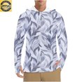 thumbnail image 1 of BADHUB Men's UPF 50+ Sun Protection Hoodie Shirts Rash Guard Fishing Hiking Lightweight Athletic Workout Printed Hooded Tops 004-Gray, 1 of 9