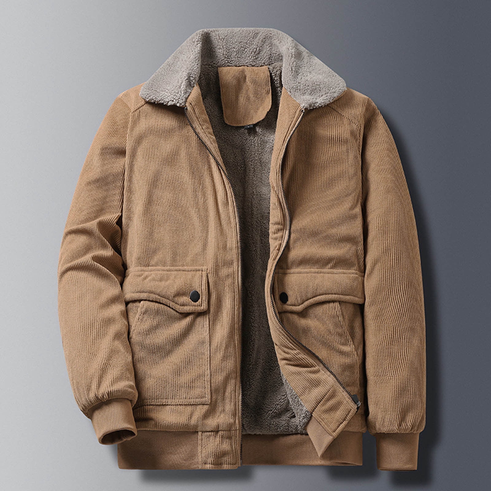 Women's Oversized Barn Jacket - Vintage Corduroy Collar Canvas Shacket, 2025 Trendy Button-Down Outerwear