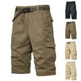 thumbnail image 1 of BADHUB Mens Big & Tall Cargo Shorts Elastic Waist Hiking Outdoor Shorts Ripstop Cotton Knee Lenght Workout Shorts with Pocket Khaki XXXXXL, 1 of 6