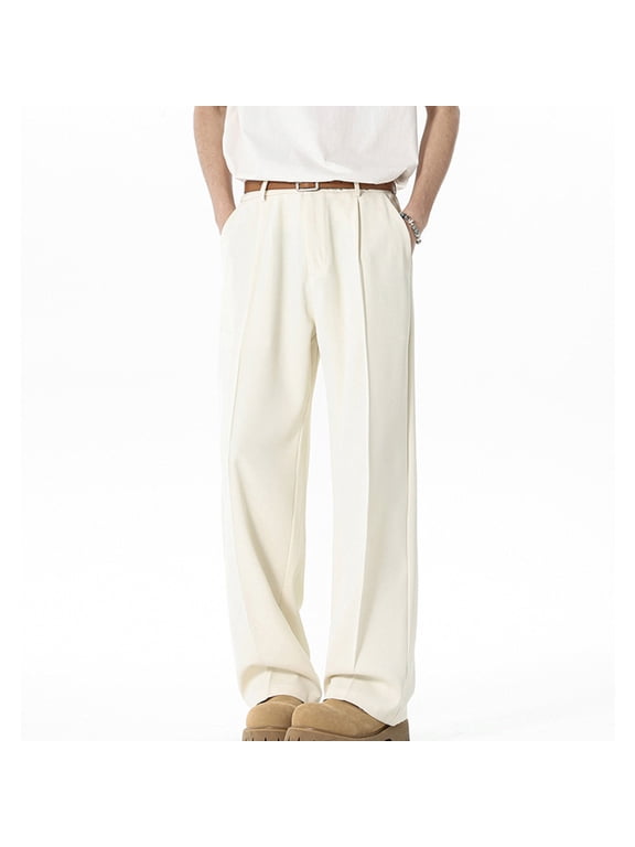 Mens Big and Tall Dress Pant Flat Front Lightweight Business Casual Loose Fit Trousers with Pockets Khaki XL
