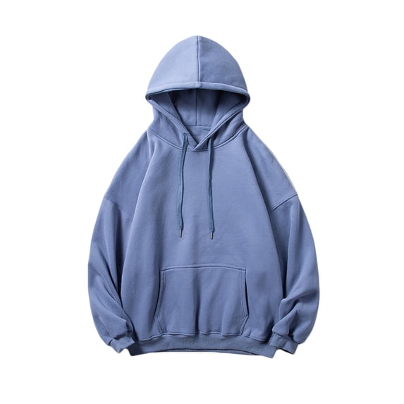 BADHUB Mens Big and Tall Hoodies & Sweatshirts Unisex Casual Workout Drawstring Solid Color Basic Hooded Sweatshirts Pullover Dark Blue 5XL