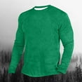 thumbnail image 1 of BADHUB Mens Big and Tall T-shirts Long Sleeve Crew Neck Longline Muscle Ribbed Tee Shirts Green 3XL, 1 of 3