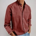 thumbnail image 1 of BADHUB Mens Button Down Shirt Casual Oxford Shirts Untucked Dress Shirt for Men Long Sleeve Business Casual Shirt with Pocket Red 2XL, 1 of 6