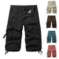 thumbnail image 1 of BADHUB Mens Cargo Shorts with Multi Pockets Button Zipper Hiking Outdoor Shorts Knee Lenght Lightweight Summer Shorts Black XXL, 1 of 7