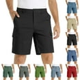 thumbnail image 1 of BADHUB Mens Golf Dressy Shorts Big and Tall Button Zipper Cargo Shorts Classic Chino Work Shorts Clearance Black S, 1 of 8