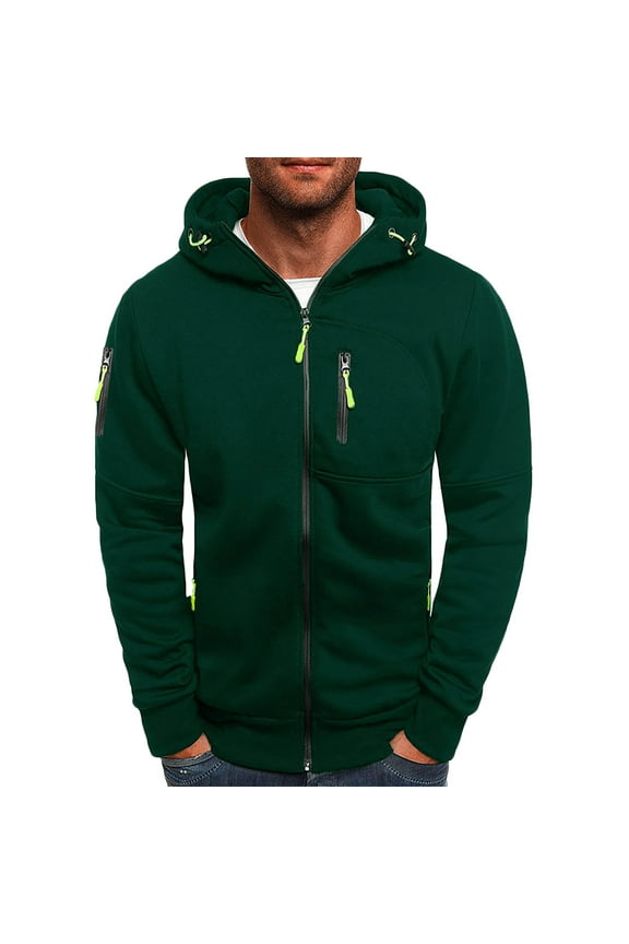 Mens Jacket Men's Lightweight Softshell Jacket Fleece Lined Hooded Full Zip Up Casual Winter Hiking Windbreaker 2024 Sparing Fall Trendy Jackets Green,XXL Male