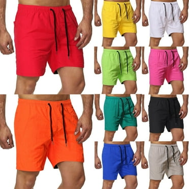 BADHUB Mens Running Athletic Shorts Cotton Drawstring Elastic Waist Shorts Outdoor Workout Chino Shorts Summer Savings Deals of Today Black L