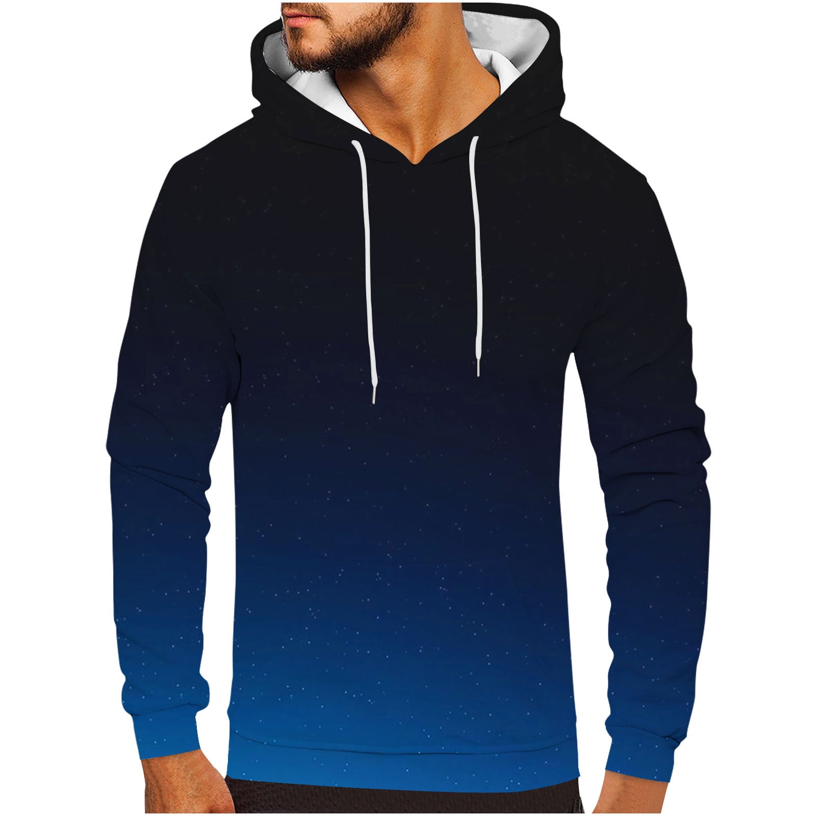 Men's Lightweight Hoodie - Novelty Graphic Pullover Sweatshirt, Soft Polyester, Drawstring Hood