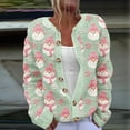 BADHUB Plus Size Christmas Cardigan for Women 2024 Cute Santa Print