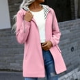 thumbnail image 1 of BADHUB Plus Size Rain Jacket for Women Waterproof Windbreaker Lightweight Pockets Striped Lined Raincoats with Hood Pink 4XL, 1 of 7