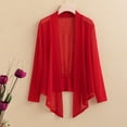thumbnail image 1 of BADHUB Plus Size Sheer Cardigans for Women Lightweight Open Front Tie Front Bolero Shrug Summer Oversized Shawl Jacket Red XL, 1 of 3