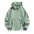 thumbnail image 1 of BADHUB Stripe Texture Sun Protection Hoodie for Men UV Full Zip Outdoor Hiking Fishing Climbing Unisex Couple Athletic Hooded Top S-4XL Green, 1 of 9
