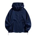 thumbnail image 1 of BADHUB Stripe Texture Sun Protection Hoodie for Men UV Full Zip Outdoor Hiking Fishing Climbing Unisex Couple Athletic Hooded Top S-4XL Navy, 1 of 9