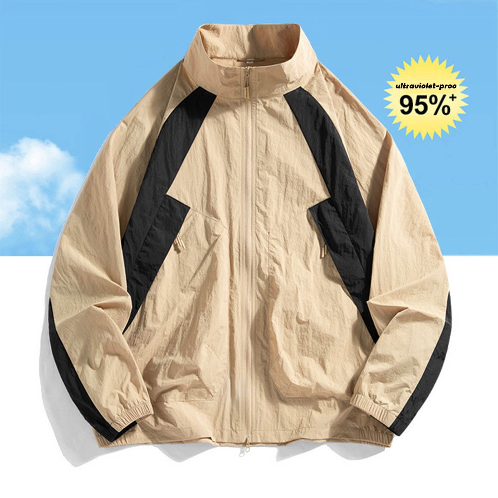 IBONAS Sun Hoodie UPF 99+ Protection - Long Sleeve Zip-Up Jacket With Pocket & Removable Hat Brim For Hiking, Running