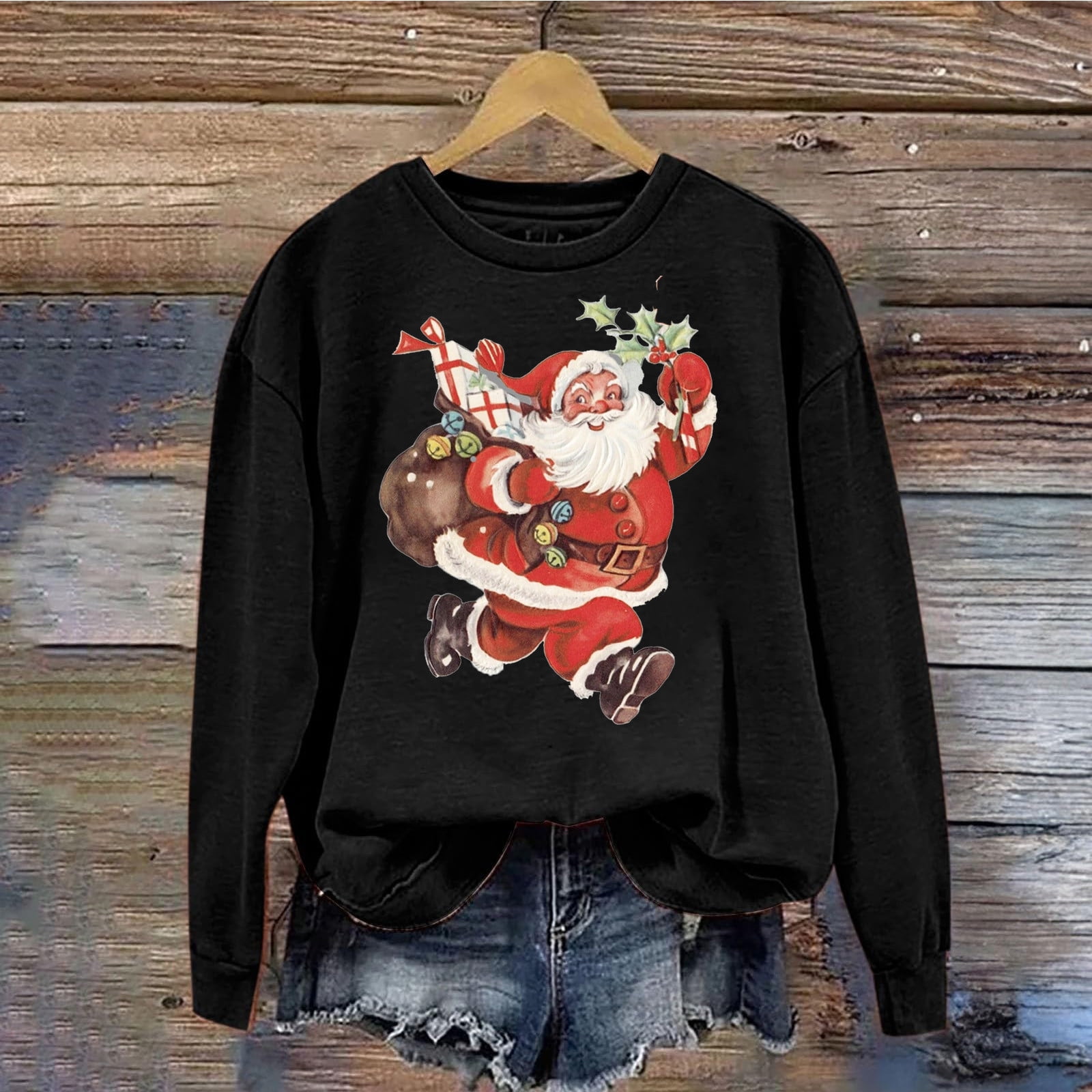 BADHUB Ugly Christmas Sweatshirt for Women 2023 Clearance,Cute Santa ...