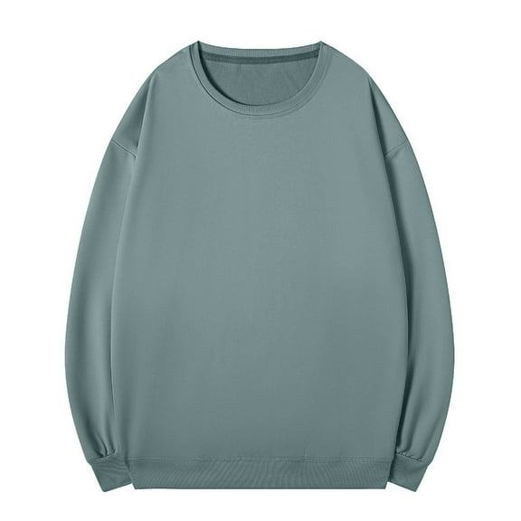 BADHUB Unisex Crewneck Sweatshirt Casual Long Sleeve Basic Pullover Shirt for Men Women Army Green 2XL