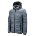 thumbnail image 1 of BADHUB Winter Mens Lightweight Packable Puffer Jacket Hooded Insulated Winter Puffy Down Jacket Solid Color Big & Tall Outdoor Coat with Zipper Pocket M-5XL, 1 of 9