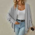 thumbnail image 1 of BADHUB Women Batwing Sleeve Sweater Cardigan Soft Knit Coats Open Front Fall Cocoon Shrug s Casual Loose Cardigans Jackets Gray S, 1 of 3