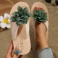 thumbnail image 1 of BADHUB Women Flower Sandals Dressy Flip Flops Non Slip Summer Thong Beach Slides Casual Vacation Outdoor Flat Sandals Green 42, 1 of 6