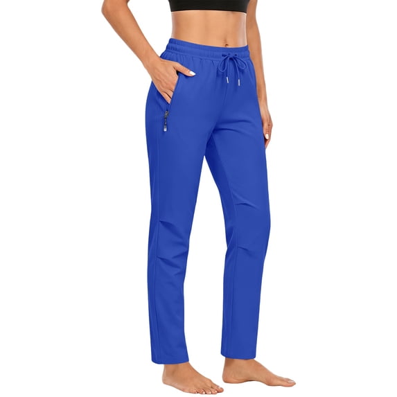 BADHUB Women Hiking Pants Quick Dry Cargo Pants Lightweight Waterproof Travel Golf Outdoor with Pockets Blue L