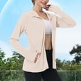 thumbnail image 1 of BADHUB Women Sun Protection Jacket Hoodie UPF 50+ Long Sleeve Zip Up Sun Shirt Clothing Lightweight Outdoor Athletic Jacket Beige XL, 1 of 7