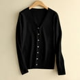 thumbnail image 1 of BADHUB Women's Cardigan Knitted V Neck Button Down Knitwear Long Sleeve Soft Basic Knit Cardigan Sweater Holiday Deals Holiday Deals, 1 of 1