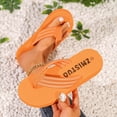 thumbnail image 1 of BADHUB Women's Casual Non slip Flat Bottom Flip Flops Comfortable Soft Bottom Summer Vacation Flat Flip Flops Orange 37, 1 of 6