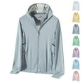 thumbnail image 1 of BADHUB Women's UPF 50+ Sun Protection Jacket Lightweight Full Zip Long Sleeve Hooded Sun Shirt with Thumb Holes for Outdoor Hiking Fishing Purple M, 1 of 4