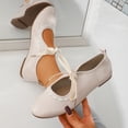 thumbnail image 1 of BADHUB Womens Dress Loafers Shoes Bowknot Mary Jane Ballet Flats Cute Slip on Dressy Shoes for Wedding Party White 38, 1 of 6