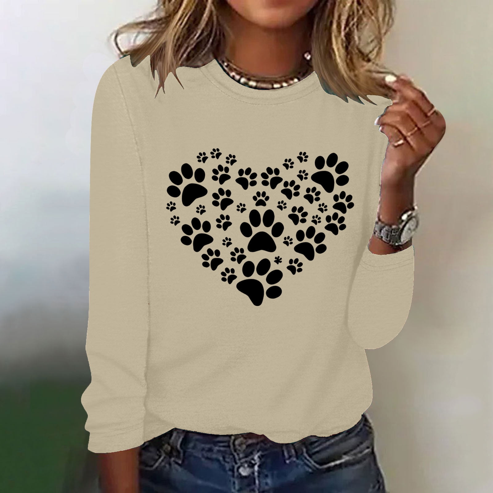 BADHUB Womens Valentine's Day Shirt Casual Dog Lover Shirts for Women