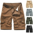 thumbnail image 1 of BADHUB Young Mens Cargo Shorts Clearance Classic Button Zipper Multi- Pocket Work Shorts Solid Color Ripstop Hiking Shorts Clearance Coffee XXL, 1 of 4