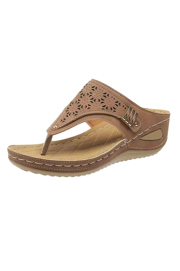 Orthopedic Sandals for Women, Women Walking Slippers with Arch Support Anti-Slip Breathable Sandal Vintage Slip On Flip Flops Sandals Women Dressy Summer Flat