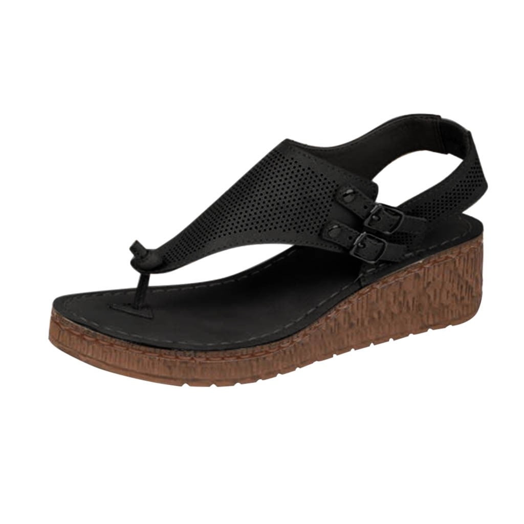 BADHUD Orthopedic Sandals for Women, Women Walking Slippers with Arch Support Anti-Slip Breathable Sandal Vintage Slip On Flip Flops Sandals Women Dressy Summer Flat