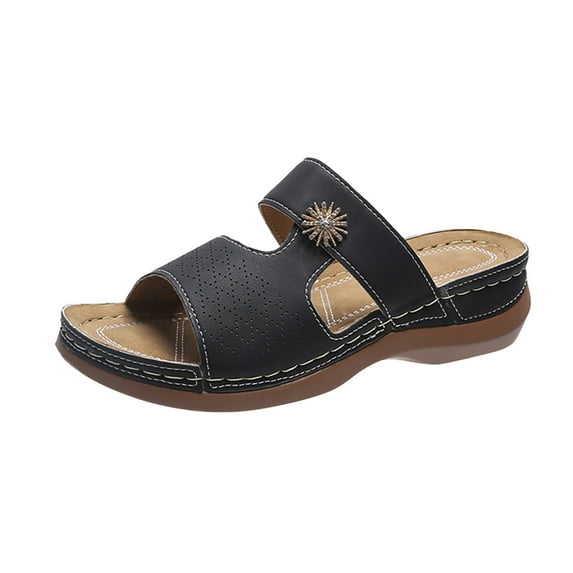 BADHUD Prime Deals Orthopedic Sandals for Women Gladiator Ankle Strap Sandal Arch Support Slip On Sandals Walking Sandals Women Fashion Wedge Shoes