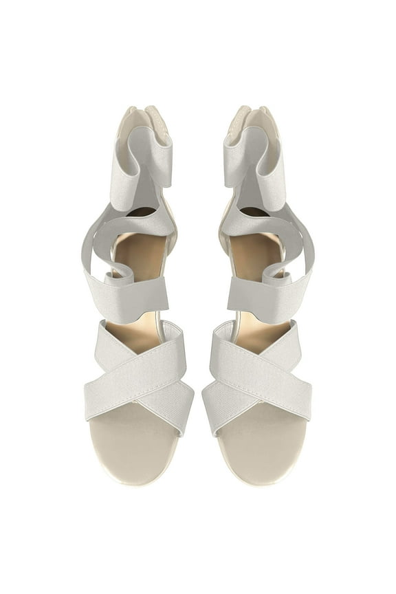 Strappy Stilettos for Women Dressy, Open Toe Pump Heel Sandals, Elastic Strap Heeled Sandals, Fashion Open Toe Elastic Sandals for Women, Sexy Wedding Dress Heels Shoes