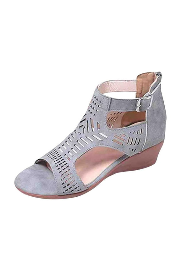 Wedge Sandals for Women Dressy, Low Wedge Sandals Open Toe Hollow Out Sandals Fashion Dress Shoes for Woman Lady in Bridal Dance Evening