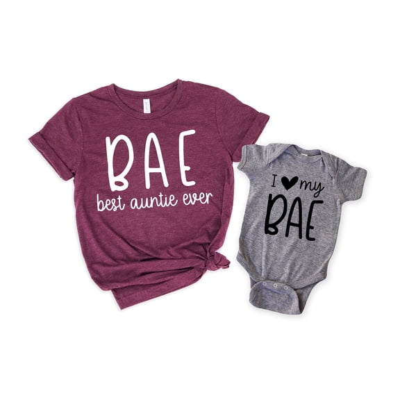 BAE Best Aunt Ever Shirt, I Love My BAE Shirt, Aunt Shirt, Auntie Shirt, Matching Family S
