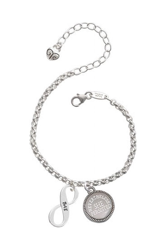 BAE Infinity Sign Nevertheless She Persisted Engraved Bracelet