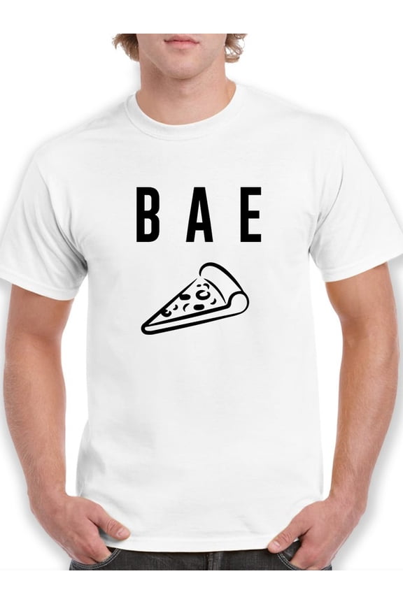 BAE Is Pizza Graphic Men White T-Shirt, Male XX-Large