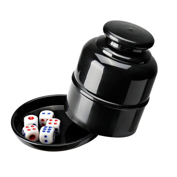BAELLERT 1 Set Dice Cup with 5 Dot Dice Heavy Duty Manual Shaker Cup Bar Party KTV Gambling Drinking Board Game Casino Equipment