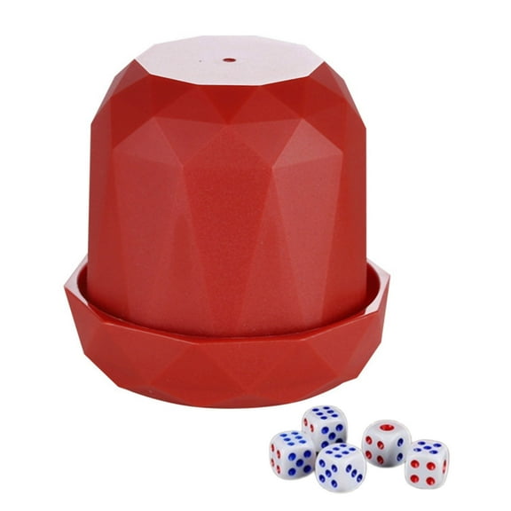 BAELLERT 1 Set Dice Cup with Base 5 Dot Dice Heavy Duty Manual Shaker Cup Adults Family Night Bar Party Gambling Drinking Board Game Casino Equipment