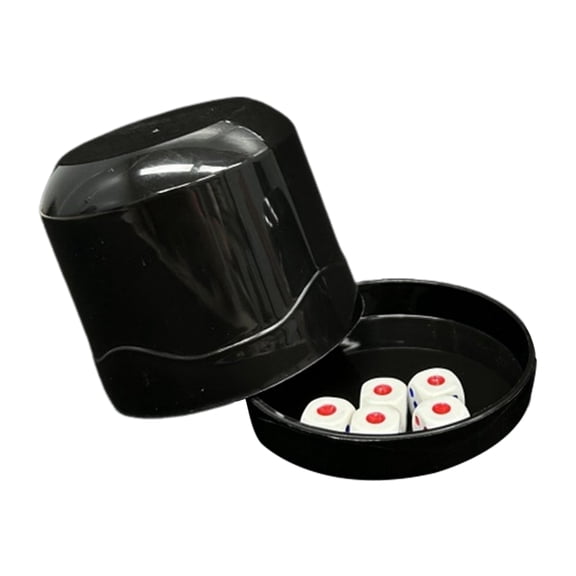 BAELLERT 1 Set Dice Cup with Base 5 Dot Dice Heavy Duty Manual Shaker Cup Adults Family Night Bar Party Gambling Drinking Board Game Casino Equipment