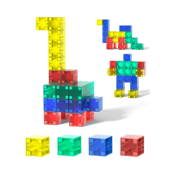 BAELLERT 32/64/96Pcs/Set Magnetic Cube Building Block Preschool Learning Educational Colorful Building Brick Construction STEM Toy Toddlers Boys Girls Gift