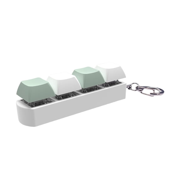 BAELLERT 4-Buttons Keycap Fidget Toy with Sound Light Portable Stress Relief Mechanical Keyboard Keycap Clicking Sensory Toy Keychain Pendant Kids Adults Gift