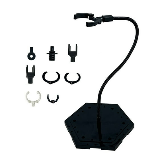 BAELLERT Action Figure Stand with 8 Connectors Square/Hexagonal Base Heavy Duty Plastic Adjustable Anime Figurine Model Display Holder Rack