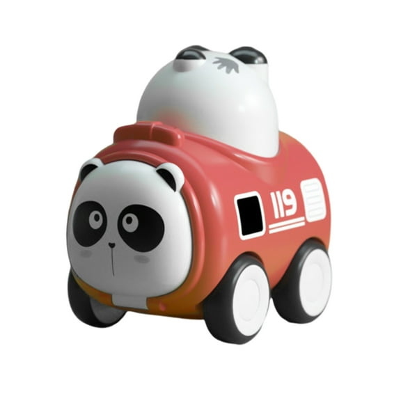 BAELLERT Cartoon Animal Pull-Back Car Toy with Whistle Press And Go Tiger Panda Pig Bear Truck Toy Toddlers Boys Girls Educational Inertia Animal Vehicle Toy